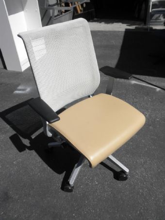 Steelcase Mesh Back Chair (White Back/Tan Seat)